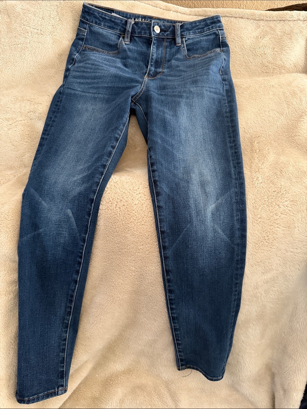American Eagle Outfitters Women's Dark Blue Stretch Jeans